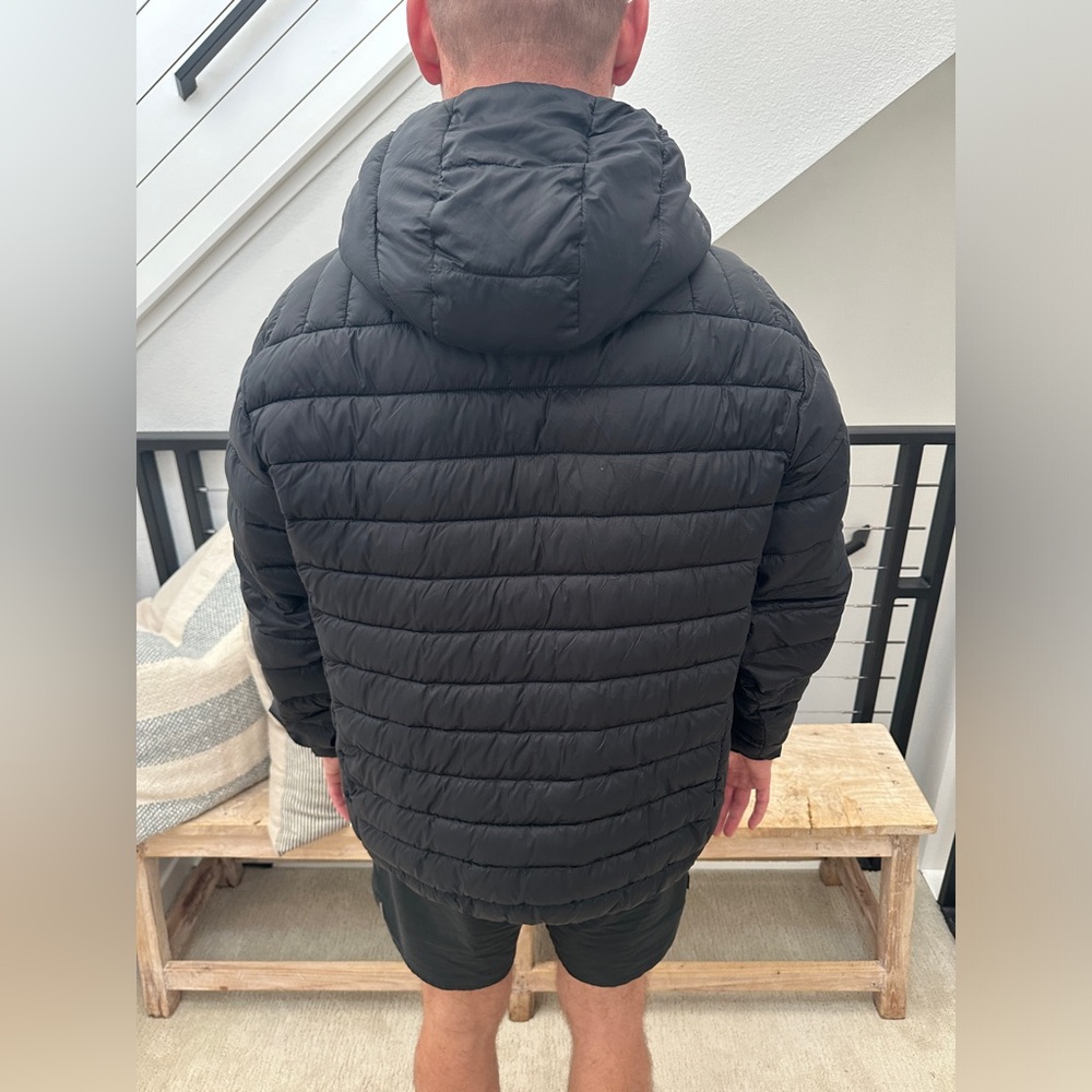 Hawke & Co Men Quilted Hooded Puffer Jacket Navy Blue Lightweight Snow Winter - Picture 5 of 11